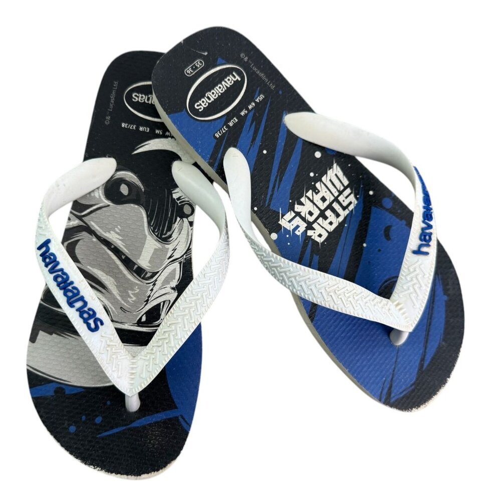 Havaianas Top Star Wars Flip Flop - Storm Trooper Star Wars Blue/White 5 MEN